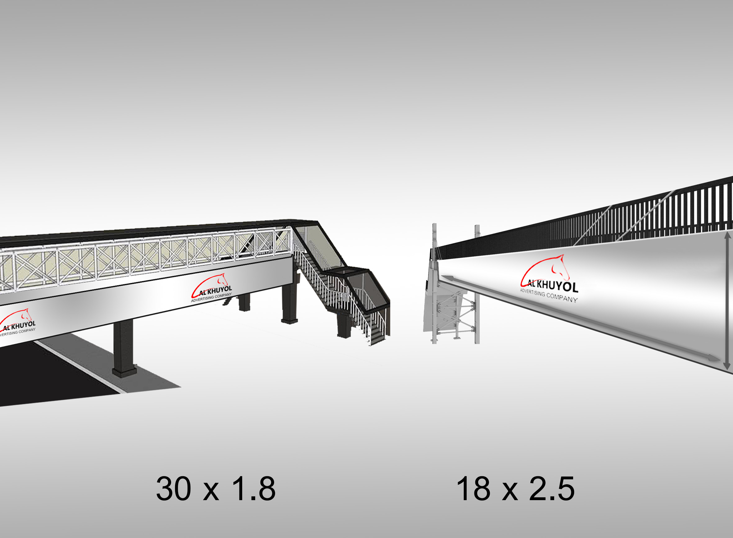 Model W — 30 × 1.8 m · 18 × 2.5 m